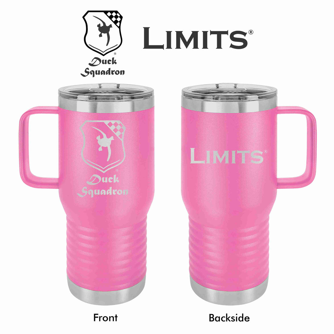 Limits Outdoors 20oz Handle Tumbler Pink