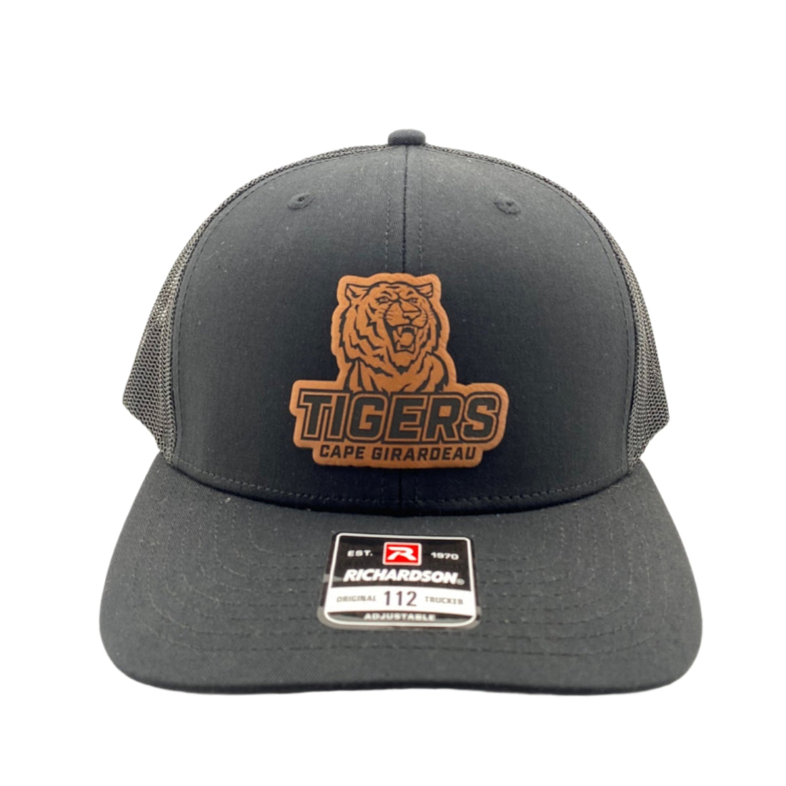 Gray cap with tiger logo and brand label on a white background
