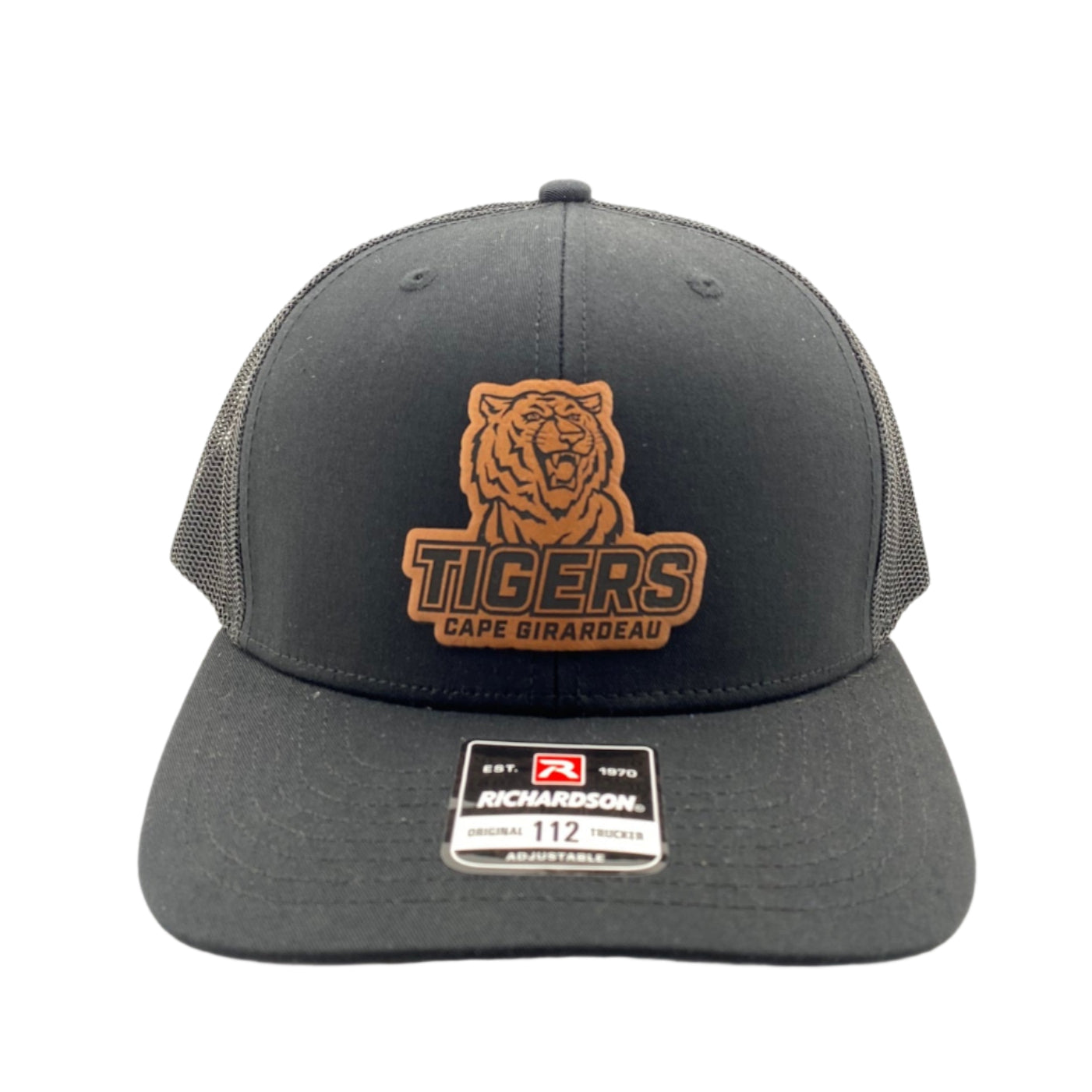 Gray cap with tiger logo and brand label on a white background