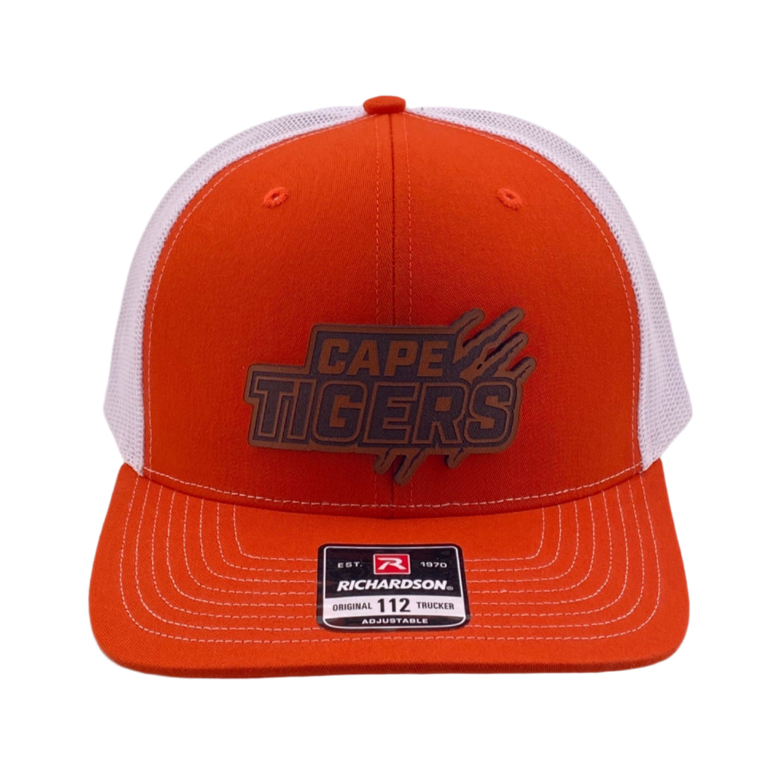 Orange cap with 'Cape Tigers' logo on a white background