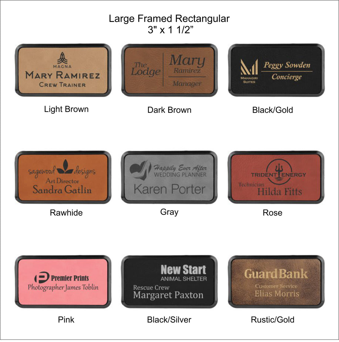 Leather Name Tag with Magnetic Back