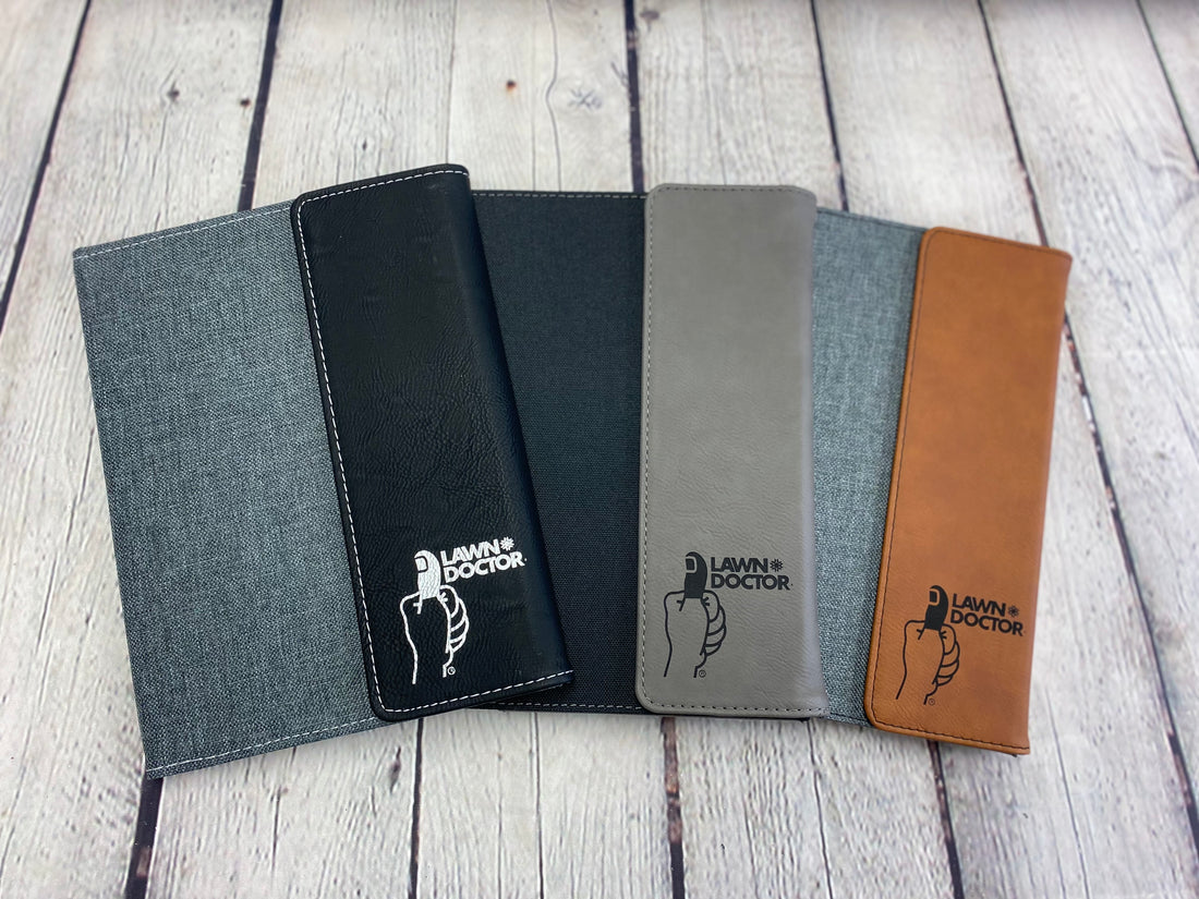 Leatherette Portfolios laser engraved with your logo 