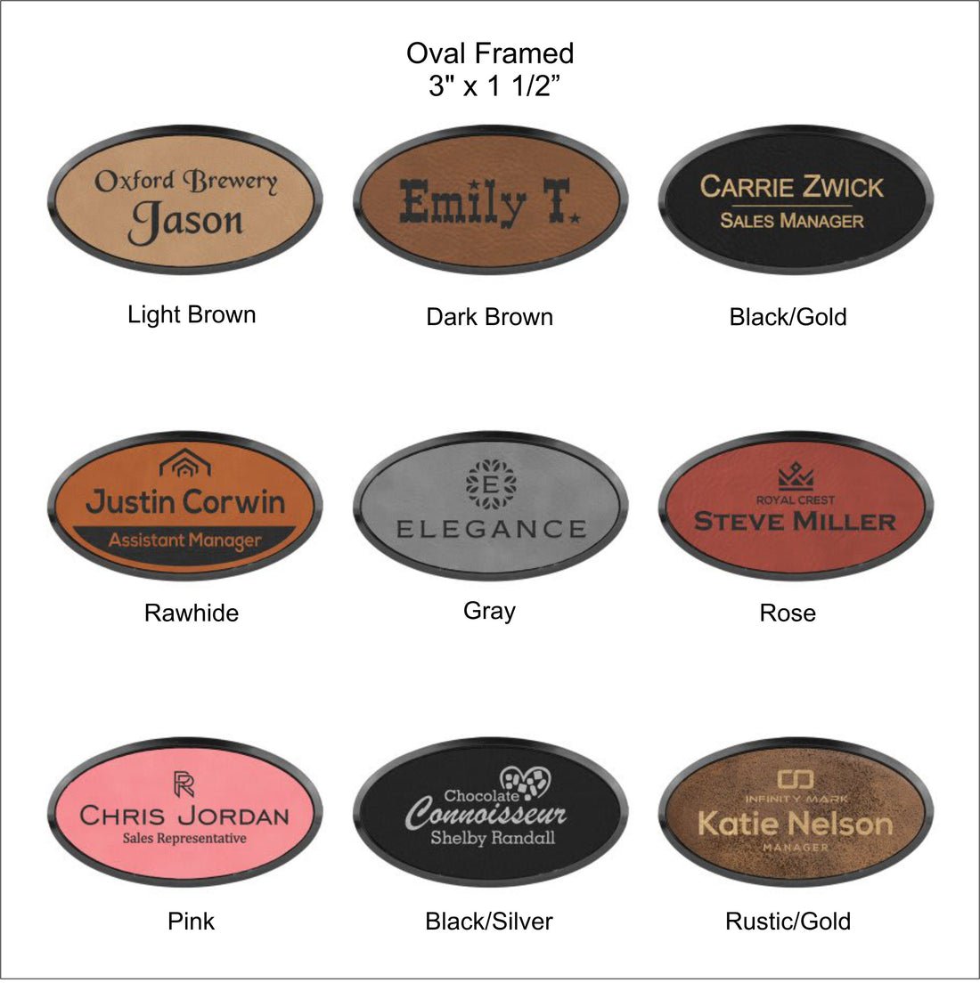 Leather Name Tag with Magnetic Back