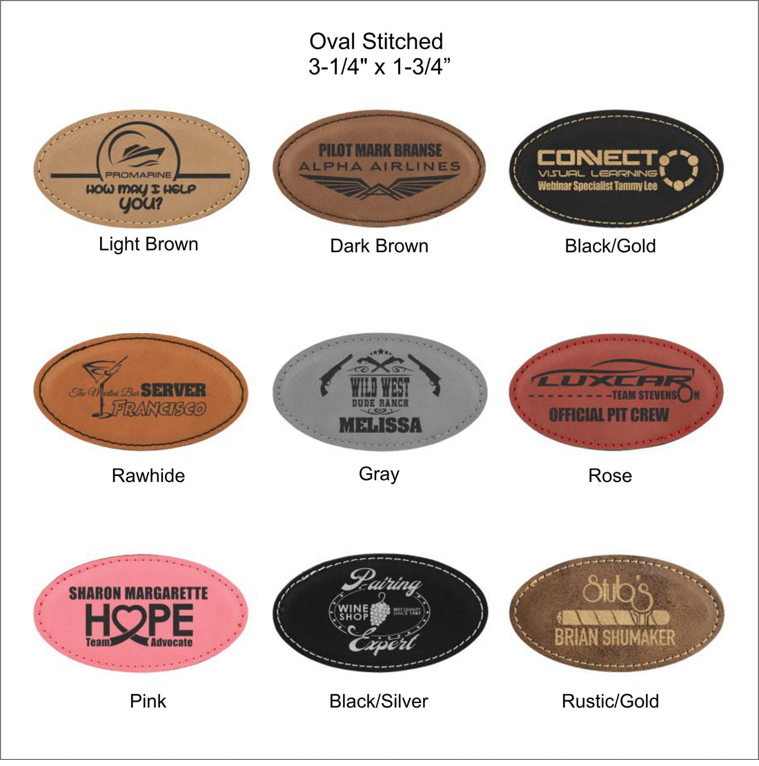Leather Name Tag with Magnetic Back