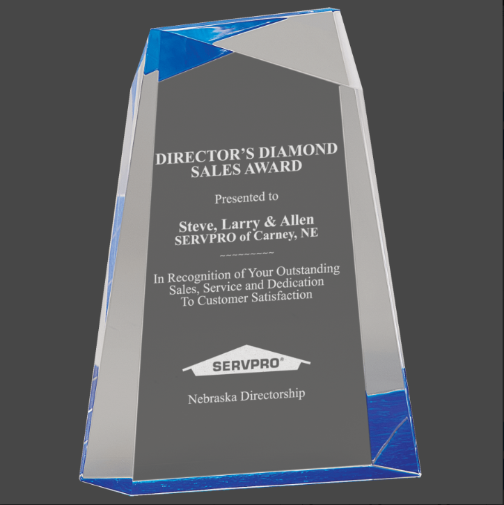 Blue Facet Wedge Acrylic Award