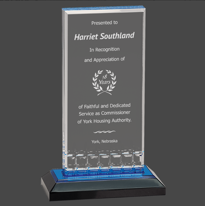 Acrylic hot Mirage Engraved Award Plaque, Recognition gift