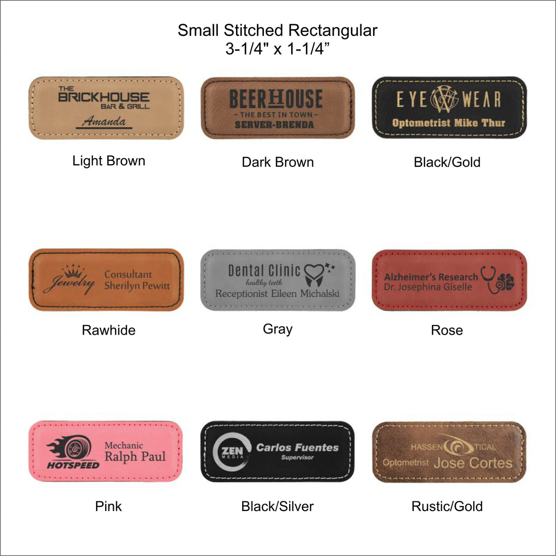Leather Name Tag with Magnetic Back